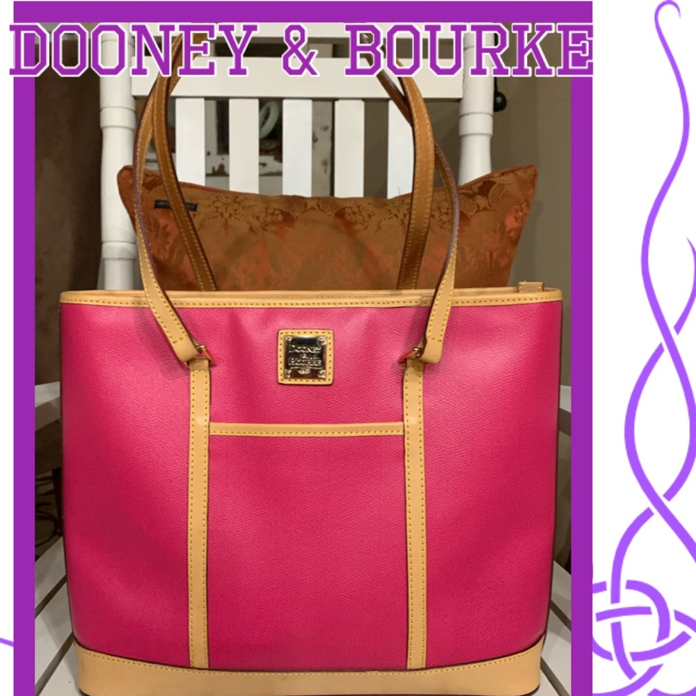 Authentic Dooney & Burke Hot pink canvas tote in excellent condition!